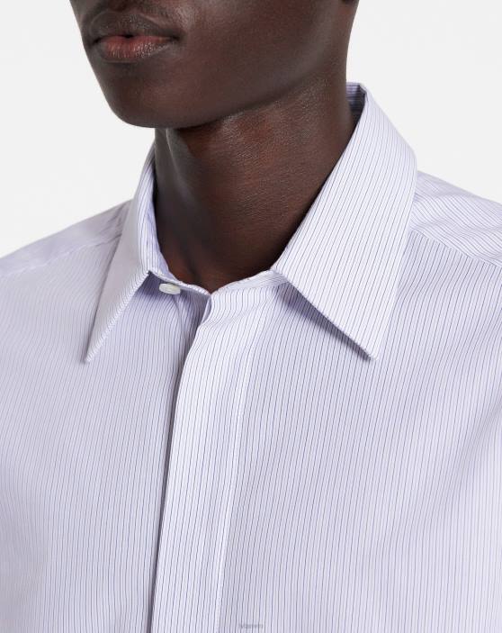 Lanvin vīriešiem slim fit krekls 40LF308 apģērbs zils/gaiši pelēks