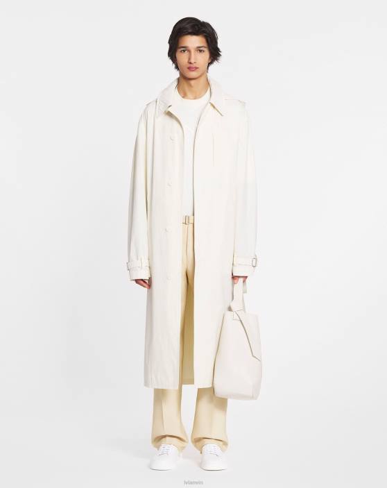 Lanvin vīriešiem garš trencis 40LF326 apģērbs krīts