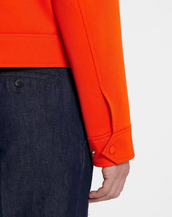 Lanvin vīriešiem jaka ar rāvējslēdzēju ar izvilktām kabatām 40LF340 apģērbs spilgti oranža