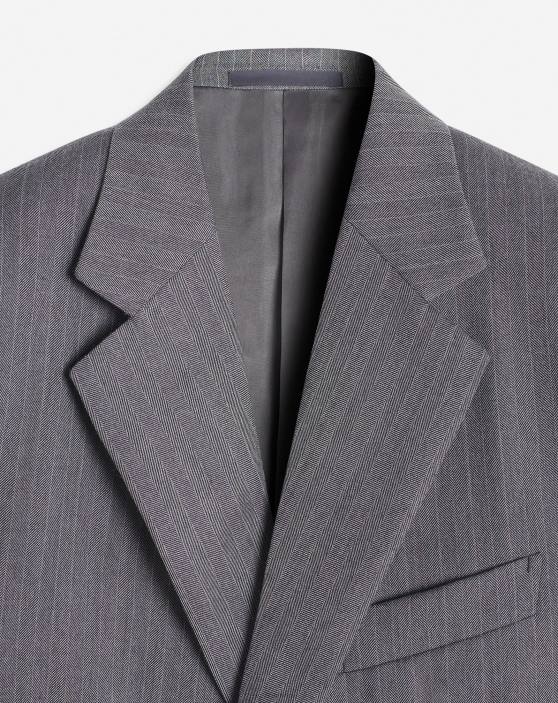Lanvin vīriešiem jaka ar vienrindu pārloku kabatām 40LF331 apģērbs gaiši pelēks