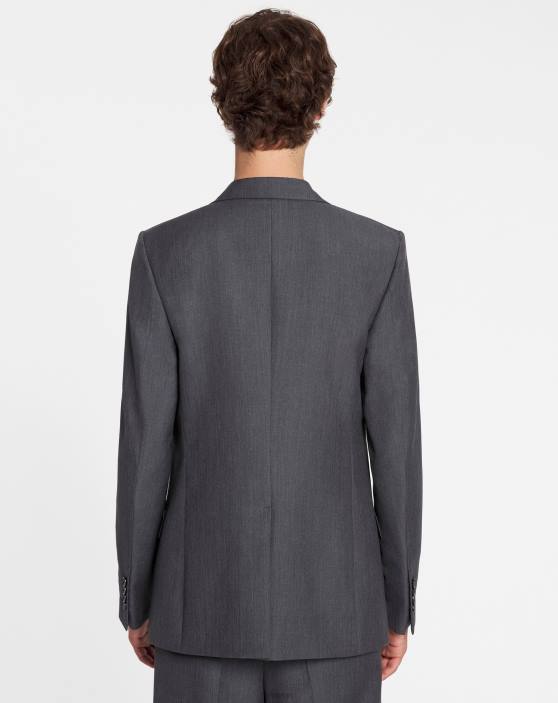 Lanvin vīriešiem jaka ar vienrindu pārloku kabatām 40LF333 apģērbs tumši pelēks