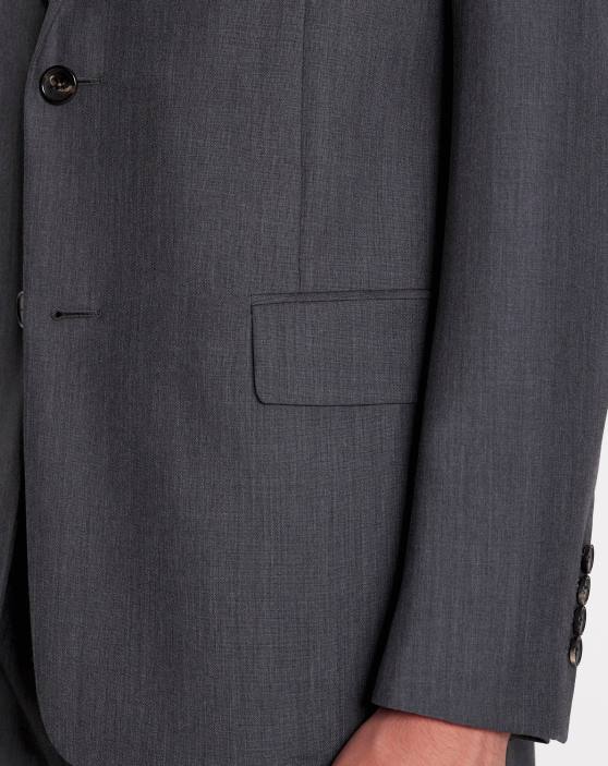 Lanvin vīriešiem jaka ar vienrindu pārloku kabatām 40LF333 apģērbs tumši pelēks