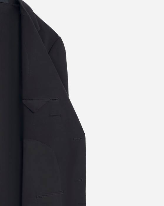 Lanvin vīriešiem jaka ar vienrindu pārloku kabatām 40LF336 apģērbs melns