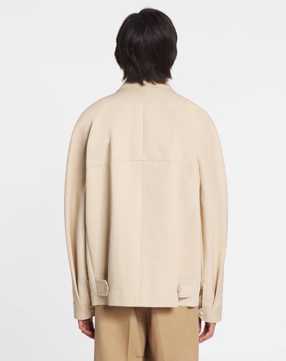 Lanvin vīriešiem lielizmēra kimono iedvesmota jaka 40LF341 apģērbs smiltis