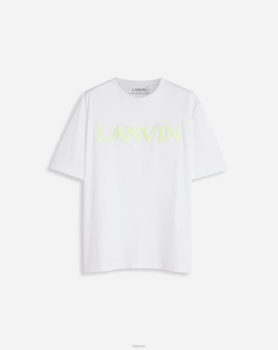Lanvin vīriešiem apmales t-krekls 40LF248 apģērbs optiski balts