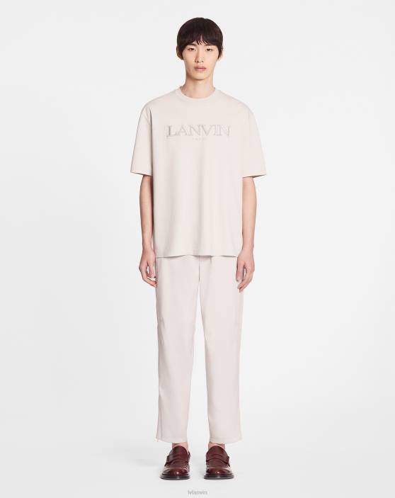 Lanvin vīriešiem klasisks Parīzes izšūts t-krekls 40LF226 apģērbs mastika