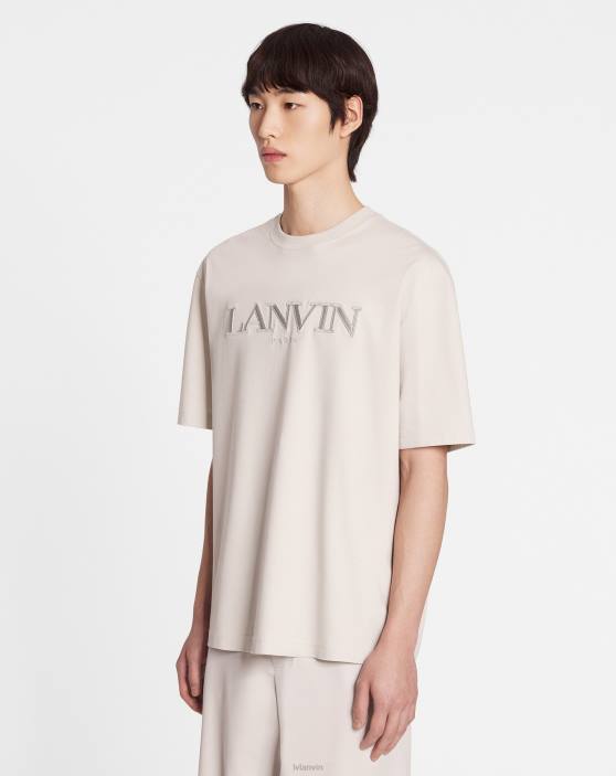 Lanvin vīriešiem klasisks Parīzes izšūts t-krekls 40LF226 apģērbs mastika