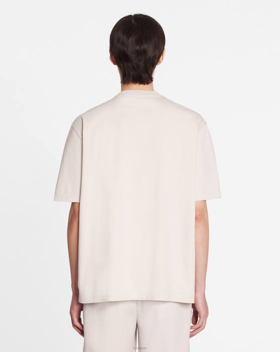 Lanvin vīriešiem klasisks Parīzes izšūts t-krekls 40LF226 apģērbs mastika