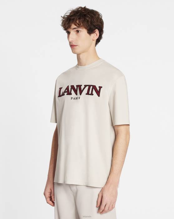 Lanvin vīriešiem klasisks apmales izšūts t-krekls 40LF230 apģērbs mastika