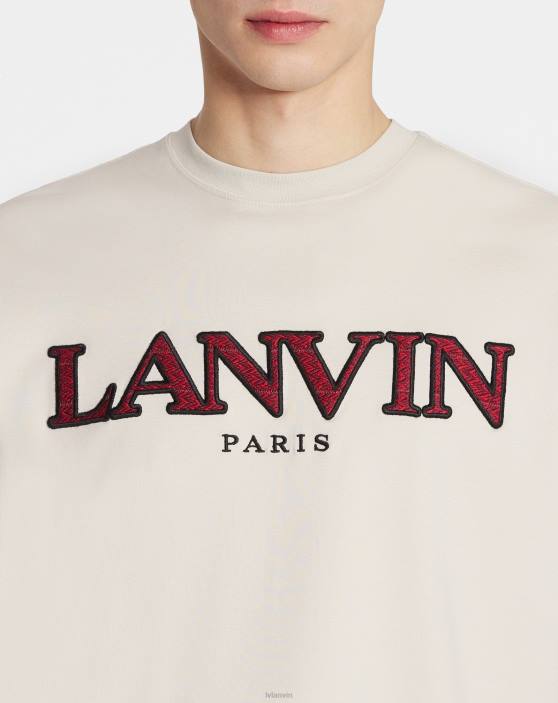 Lanvin vīriešiem klasisks apmales izšūts t-krekls 40LF230 apģērbs mastika