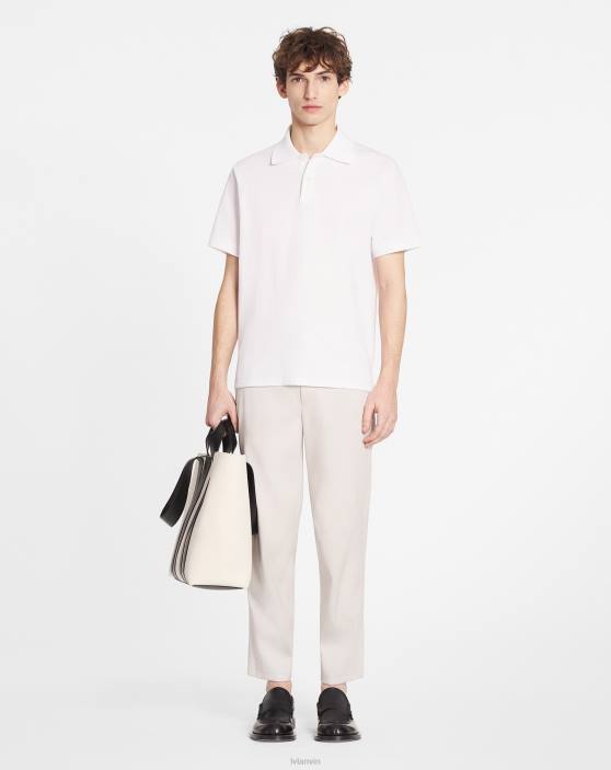 Lanvin vīriešiem klasisks polo krekls 40LF243 apģērbs optiski balts