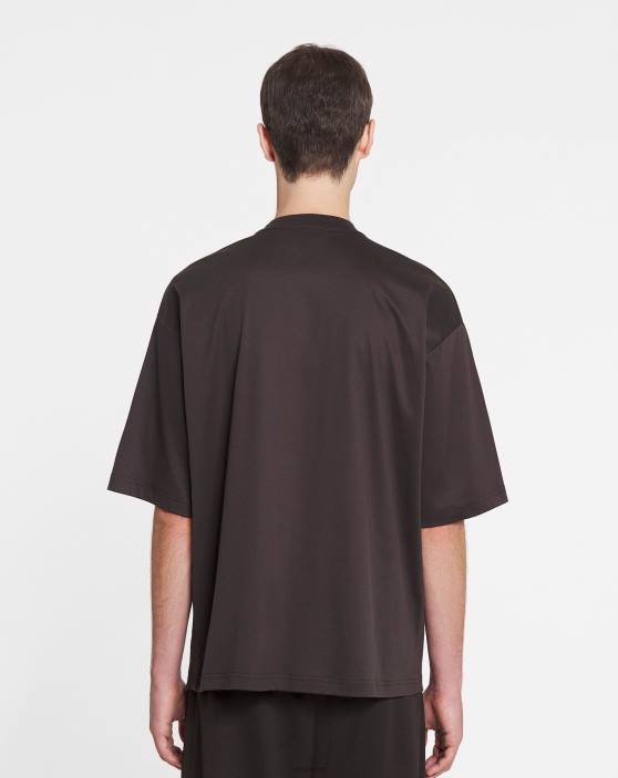 Lanvin vīriešiem lielizmēra izšūts apmales t-krekls 40LF221 apģērbs melnkoks