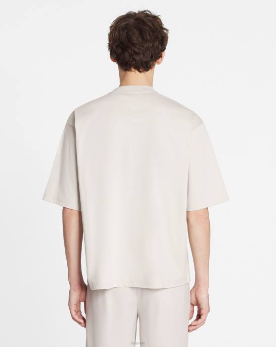 Lanvin vīriešiem lielizmēra izšūts mežģīņu t-krekls 40LF217 apģērbs mastika