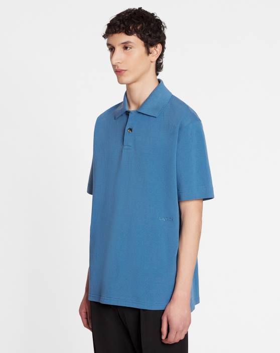 Lanvin vīriešiem lielizmēra polo 40LF241 apģērbs neptūns zils