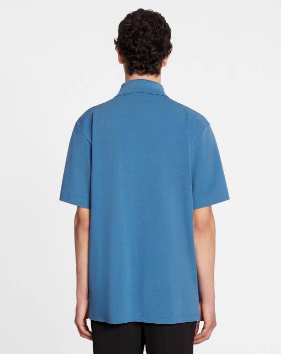 Lanvin vīriešiem lielizmēra polo 40LF241 apģērbs neptūns zils