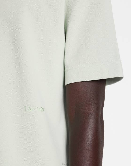 Lanvin vīriešiem lielizmēra polo ar mežģīņu detaļām 40LF242 apģērbs salvija