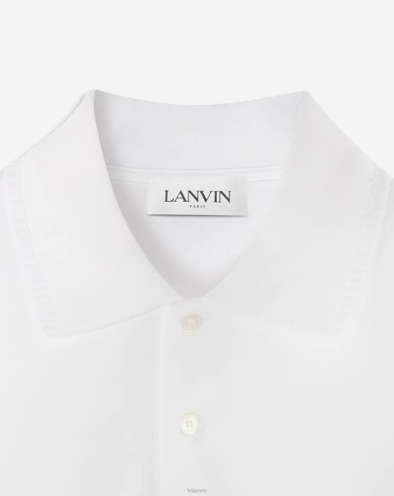 Lanvin vīriešiem regulēt fit polo 40LF244 apģērbs optiski balts