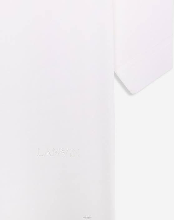 Lanvin vīriešiem regulēt fit polo 40LF244 apģērbs optiski balts