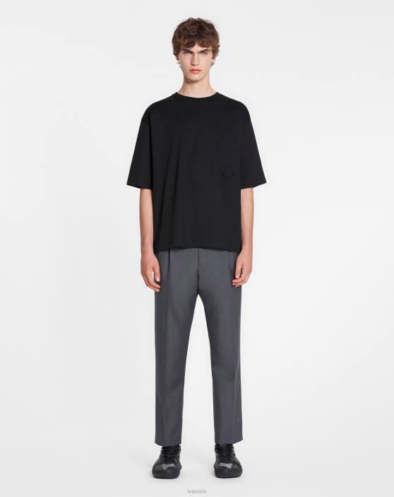 Lanvin vīriešiem t-krekls ar kabatu 40LF256 apģērbs melns