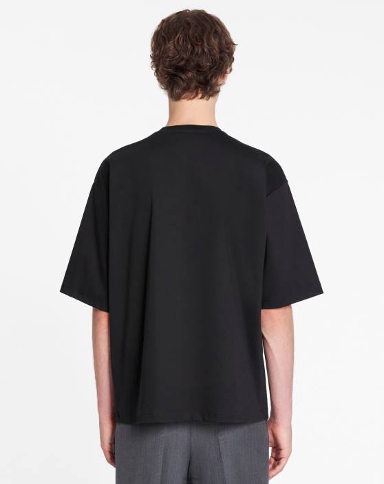 Lanvin vīriešiem t-krekls ar kabatu 40LF256 apģērbs melns