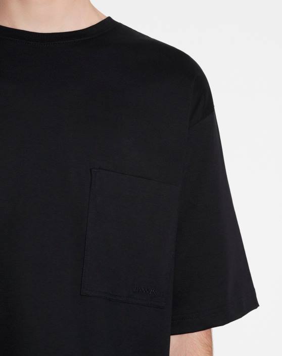 Lanvin vīriešiem t-krekls ar kabatu 40LF256 apģērbs melns