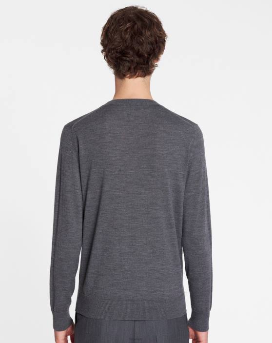 Lanvin vīriešiem džemperis ar apkakli 40LF278 apģērbs tumši pelēks