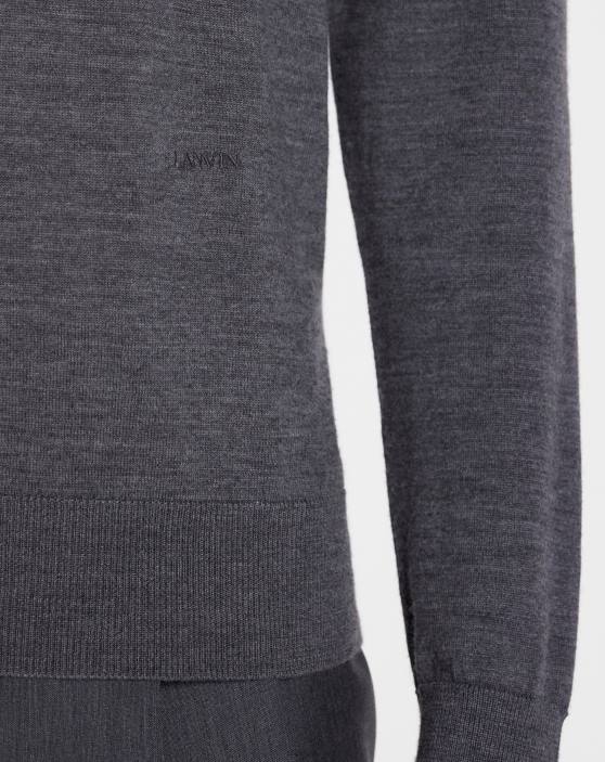 Lanvin vīriešiem džemperis ar apkakli 40LF278 apģērbs tumši pelēks