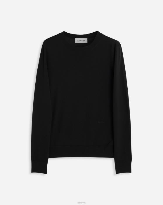 Lanvin vīriešiem džemperis ar apkakli 40LF289 apģērbs melns