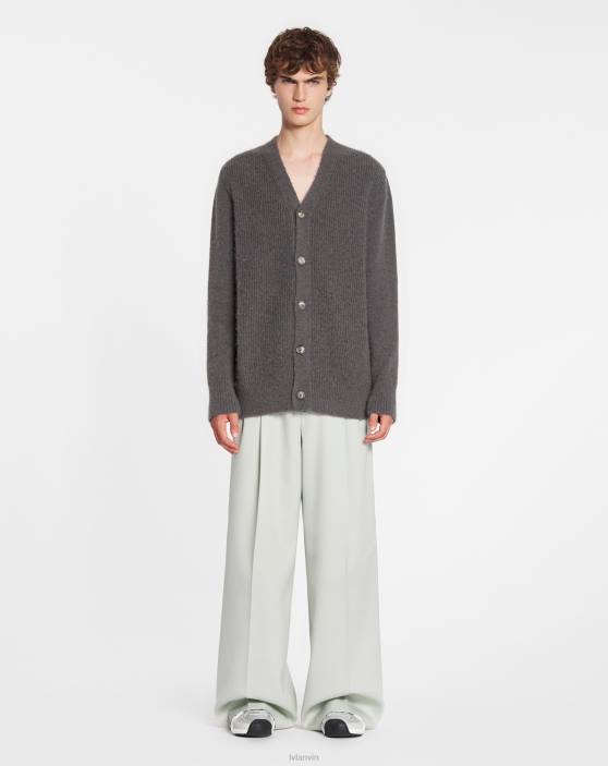 Lanvin vīriešiem jaciņa matētā mohērā 40LF281 apģērbs tumši pelēks