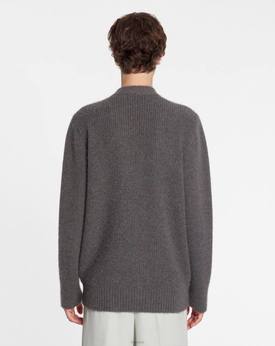 Lanvin vīriešiem jaciņa matētā mohērā 40LF281 apģērbs tumši pelēks