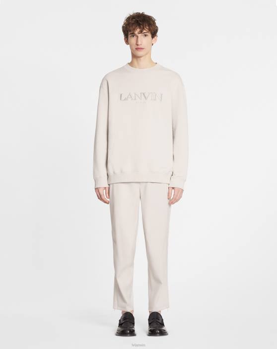 Lanvin vīriešiem lielizmēra izšūts Parīzes sporta krekls 40LF273 apģērbs mastika