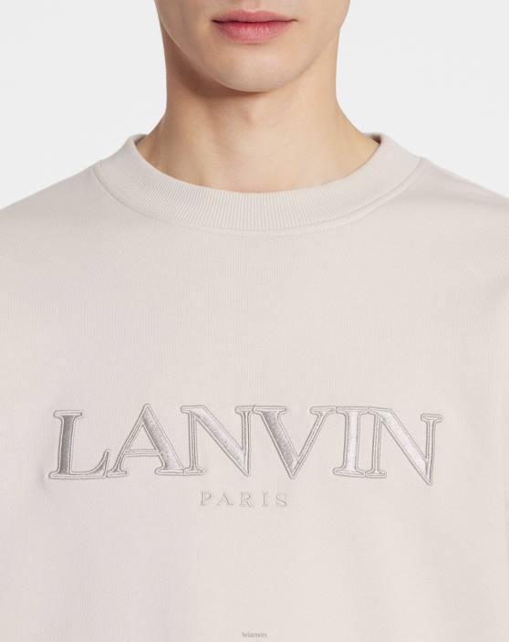 Lanvin vīriešiem lielizmēra izšūts Parīzes sporta krekls 40LF273 apģērbs mastika