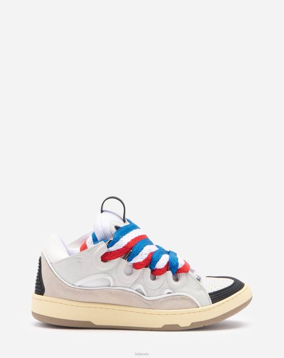 Lanvin vīriešiem Pasaules kausa ādas apmales kedas 40LF401 kurpes balts