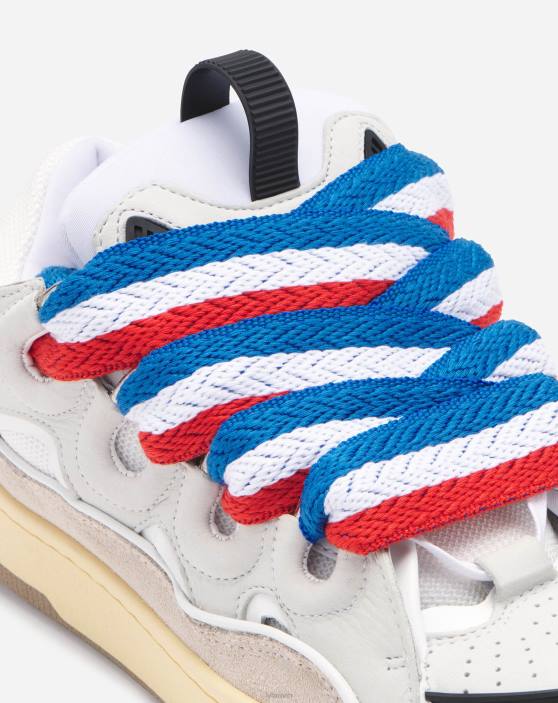 Lanvin vīriešiem Pasaules kausa ādas apmales kedas 40LF401 kurpes balts