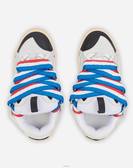 Lanvin vīriešiem Pasaules kausa ādas apmales kedas 40LF401 kurpes balts