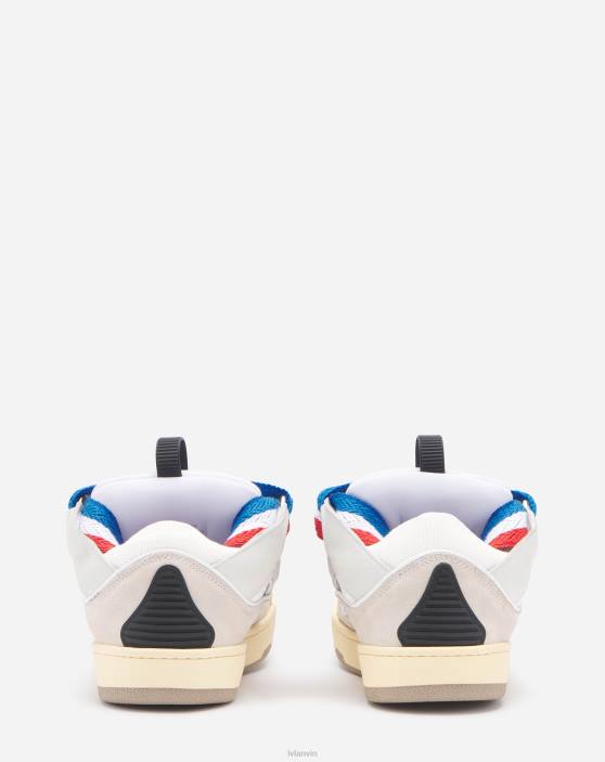 Lanvin vīriešiem Pasaules kausa ādas apmales kedas 40LF401 kurpes balts