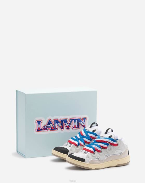 Lanvin vīriešiem Pasaules kausa ādas apmales kedas 40LF401 kurpes balts