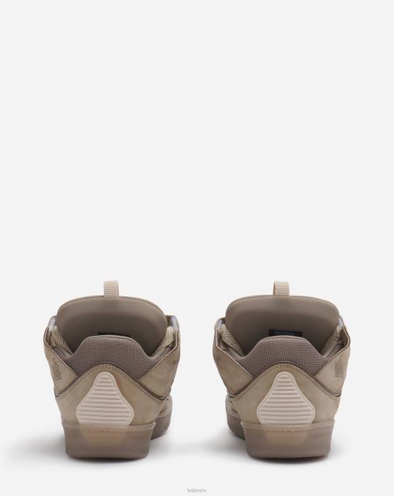 Lanvin vīriešiem ādas apmales kedas 40LF391 kurpes taupe