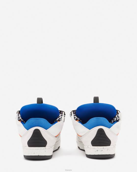 Lanvin vīriešiem ādas apmales kedas 40LF392 kurpes zils/oranžs