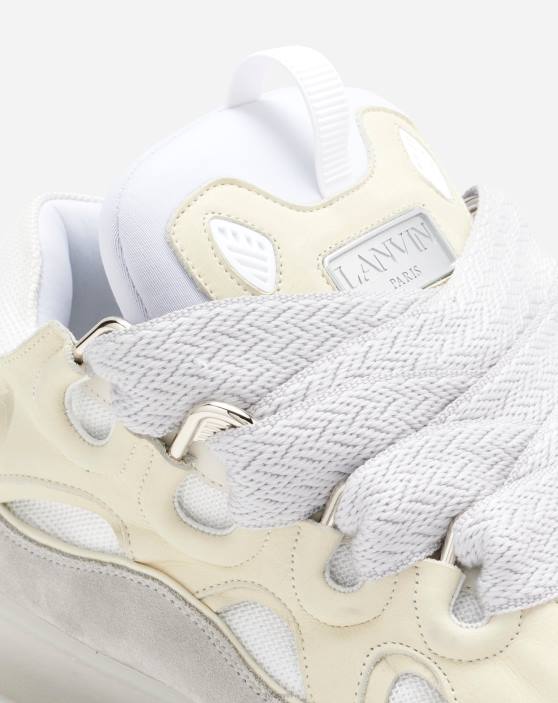 Lanvin vīriešiem ādas apmales kedas 40LF397 kurpes bēšs