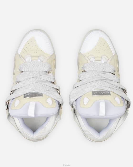 Lanvin vīriešiem ādas apmales kedas 40LF397 kurpes bēšs