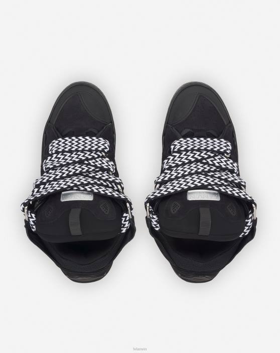 Lanvin vīriešiem ādas apmales kedas 40LF404 kurpes melns