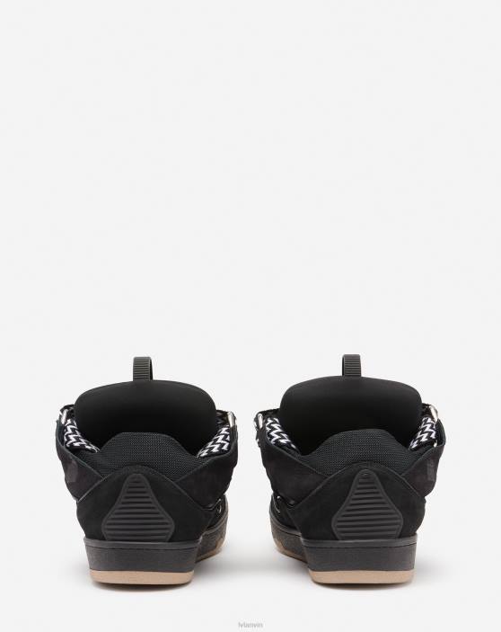 Lanvin vīriešiem ādas apmales kedas 40LF404 kurpes melns