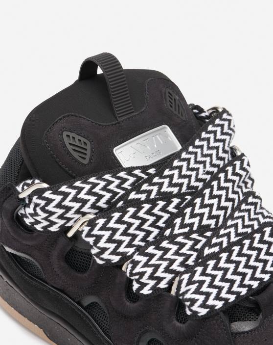 Lanvin vīriešiem ādas apmales kedas 40LF404 kurpes melns