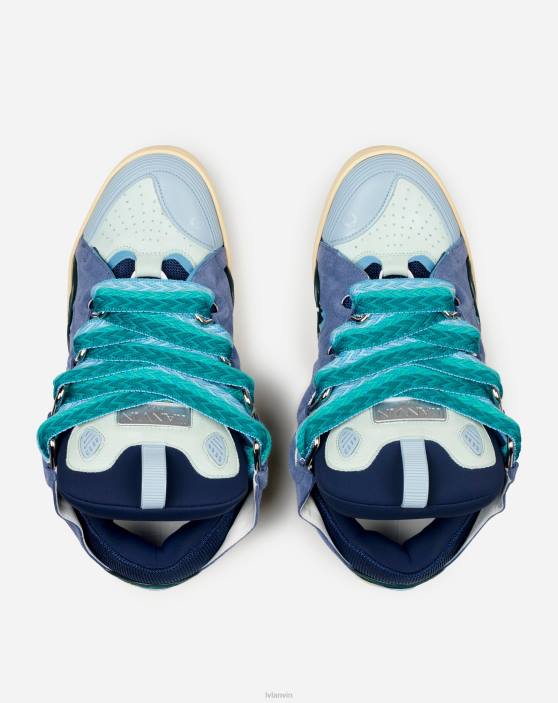 Lanvin vīriešiem ādas apmales kedas 40LF406 kurpes zils