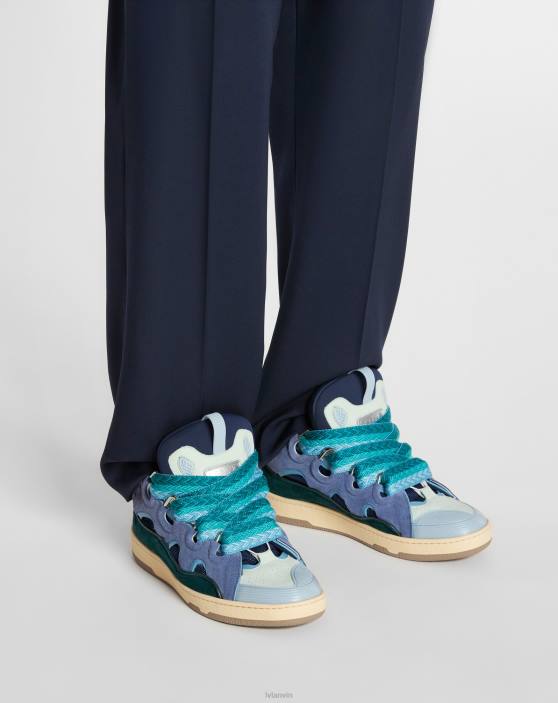 Lanvin vīriešiem ādas apmales kedas 40LF406 kurpes zils