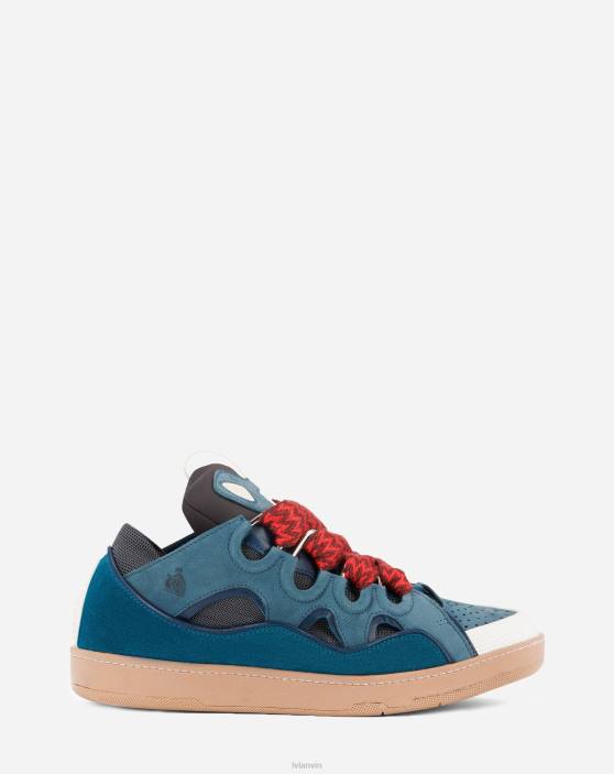 Lanvin vīriešiem ādas apmales kedas 40LF407 kurpes zils