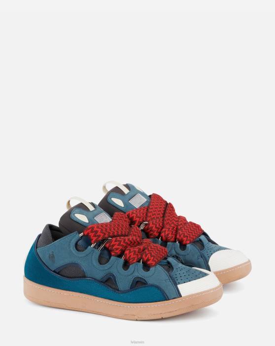 Lanvin vīriešiem ādas apmales kedas 40LF407 kurpes zils