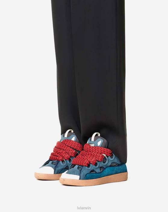 Lanvin vīriešiem ādas apmales kedas 40LF407 kurpes zils