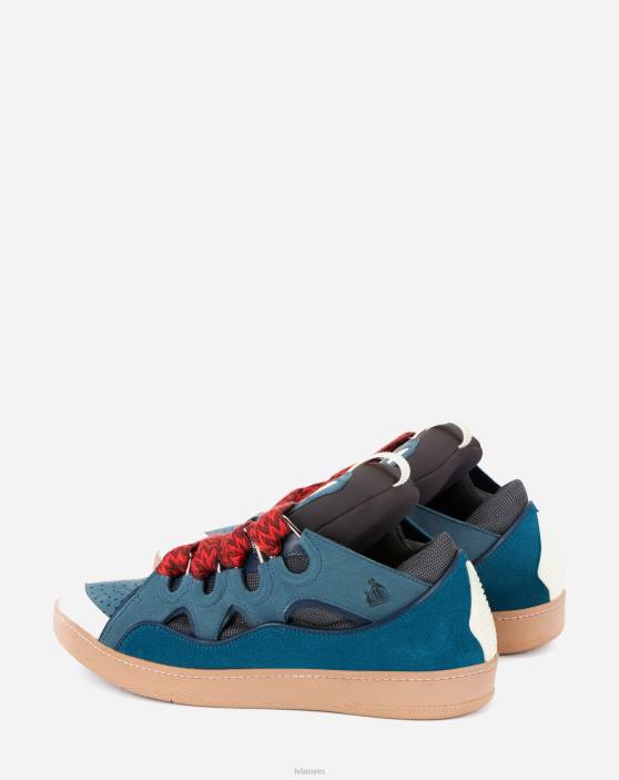 Lanvin vīriešiem ādas apmales kedas 40LF407 kurpes zils